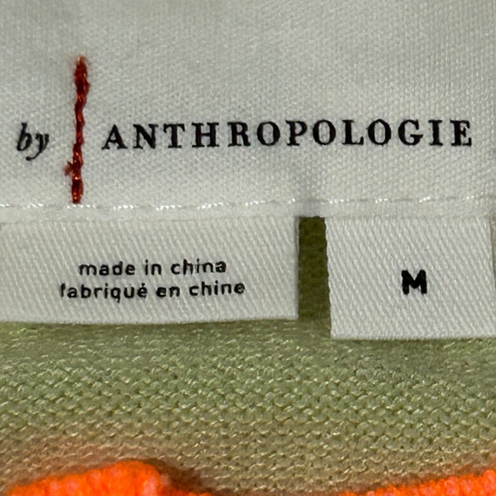 LIKE NEW! Women's Anthropologie Green/Orange Cardigan - MEDIIUM - Picture 8 of 10